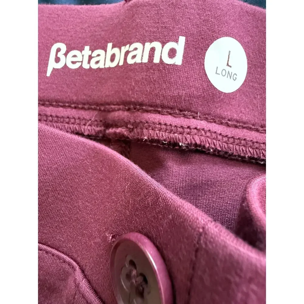 Betabrand Classic Dress Pant Yoga Pants, Straight Fit, Large Long